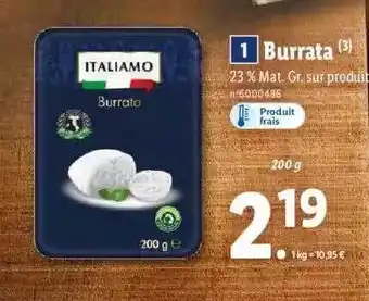 Lidl Burrata italiamo offre