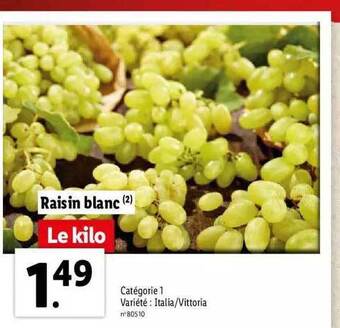 Lidl Raisin blanc offre