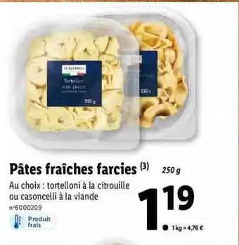 Lidl Pâtes fraîches farcies italiamo offre