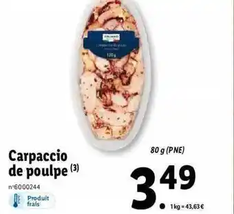 Lidl Carpaccio de poulpe italiamo offre