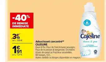 Carrefour Market Adoucissant Concentré Cajoline offre