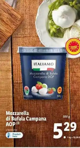 Lidl Mozzarella di bufala campana aop italiamo offre