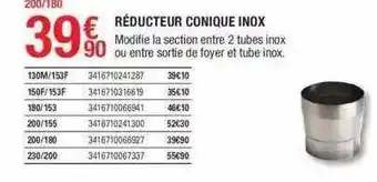 Réducteur conique inox