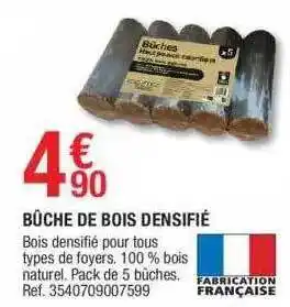 Brico Dépôt Bûche de bois densifié offre