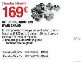 Brico Dépôt Kit de distribution d'air chaud offre