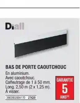 Brico Dépôt Bas de porte caoutchouc diall offre