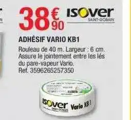 Brico Dépôt Adhésif vario kb1 isover offre