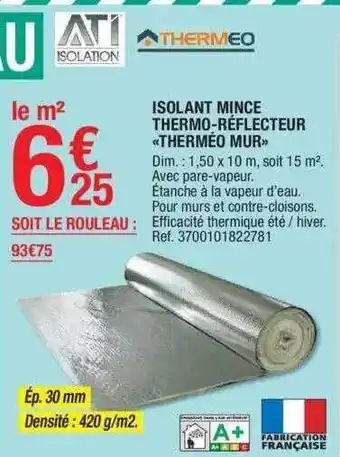 Brico Dépôt Isolant mince thermo-réflecteur «therméo mur» offre