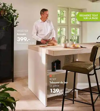 Casa Armoire webster, tabouret de bar roxy offre