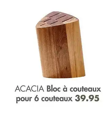 Casa Bloc à couteaux pour 6 couteaux acacia offre