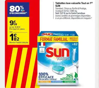 Carrefour Market Tablettes Lave Vaisselle Tout En 1 Sun offre