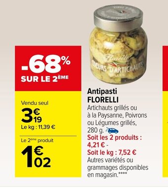 Carrefour Market Antipasti Florelli offre