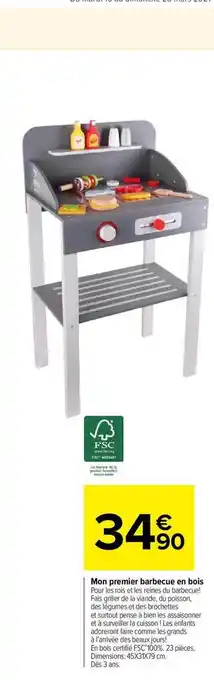 Carrefour Market Mon Premier Barbecue En Bois offre