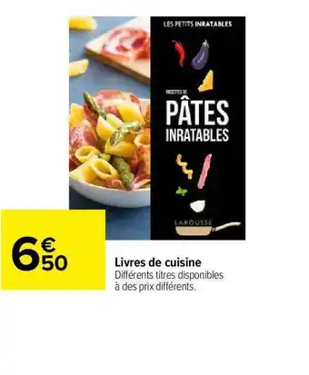 Carrefour Market Livres De Cuisine offre