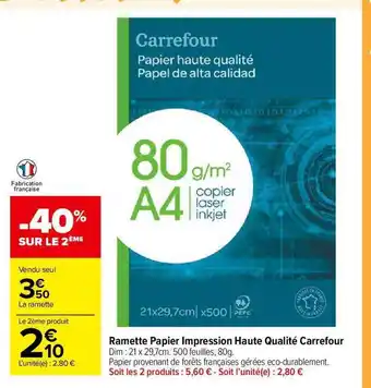 Carrefour Market Ramette Papier Impression Haute Qualité Carrefour offre