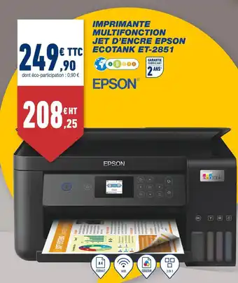 Bureau Vallée Epson imprimante multifonction jet d’encre ecotank et-2851249€ offre