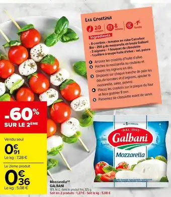 Carrefour Market Mozzarella Galbani offre