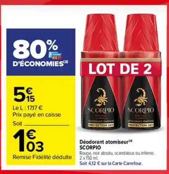 Carrefour Market Déodorant Atomiseur Scorpio offre