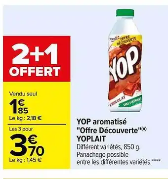 Carrefour Yop aromatisé offre