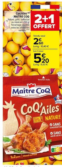 Carrefour Coq'ailes maître coq offre