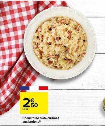 Carrefour Choucroute cuite cuisinée aux lardons offre