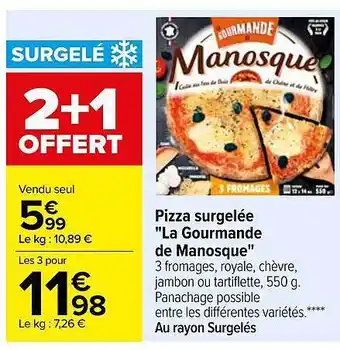 Carrefour Pizza surgelée offre