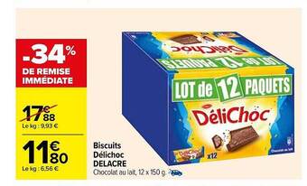 Carrefour Biscuits délichoc delacre offre