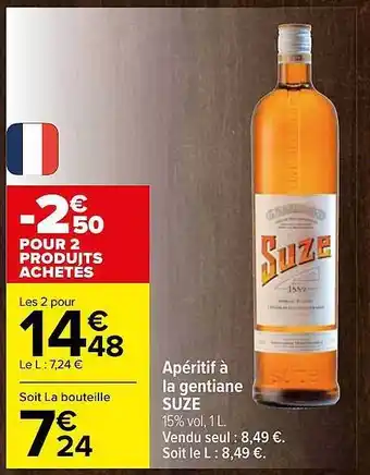 Carrefour Apéritif à la gentiane suze offre