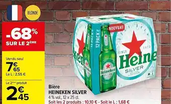 Carrefour Bière heineken silver offre