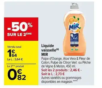 Carrefour Liquide vaisselle mir offre