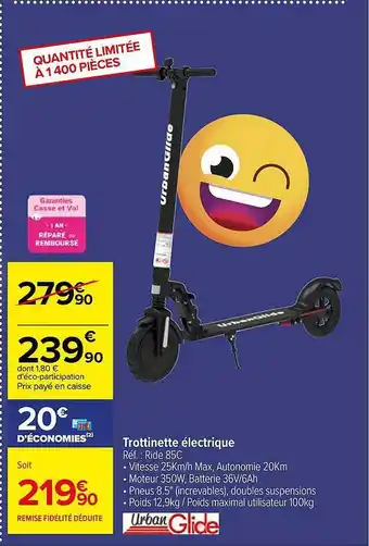 Carrefour Trottinette électrique urban glide offre