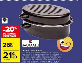 Carrefour Cocotte ovale roaster baumalu offre