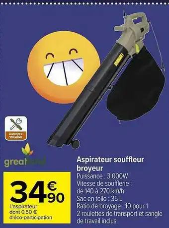 Carrefour Aspirateur souffleur broyeur offre