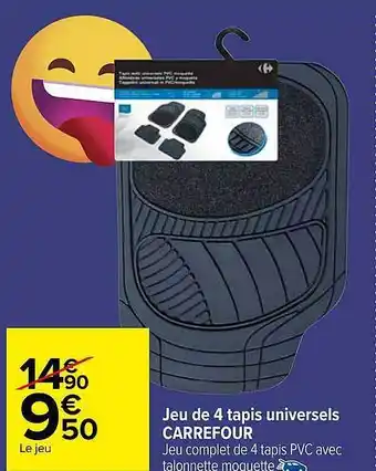 Carrefour Jeu de 4 tapis universels carrefour offre