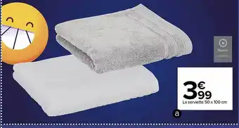 Carrefour La serviette 50 x 100 cm offre