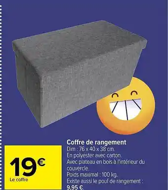 Carrefour Coffre de rangement offre