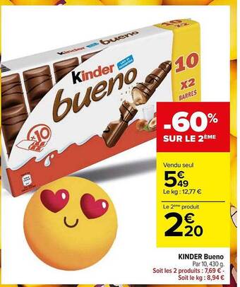 Carrefour Kinder bueno offre