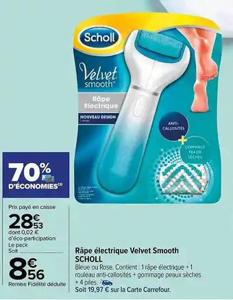 Carrefour Market Râpe électrique velvet smooth scholl offre