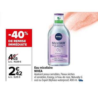 Carrefour Market Eau micellaire nivea offre