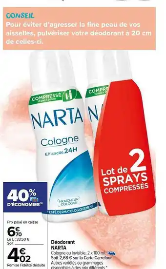 Carrefour Market Déodorant narta offre