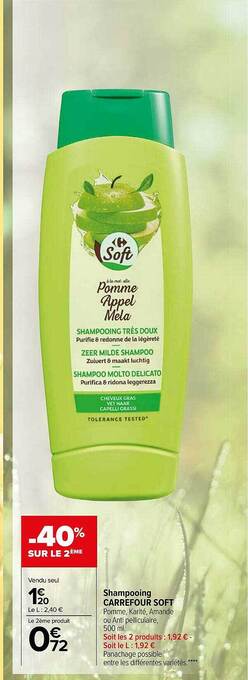Carrefour Market Shampooing carrefour soft offre