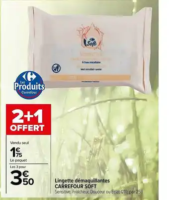 Carrefour Market Lingette démaquillantes carrefour soft offre