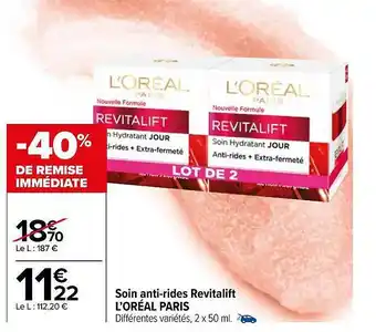 Carrefour Market Soin anti-rides revitalift l'oréal paris offre