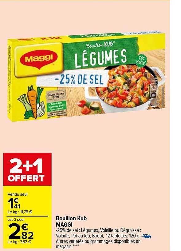 Promo Bouillon kub maggi chez Carrefour Market