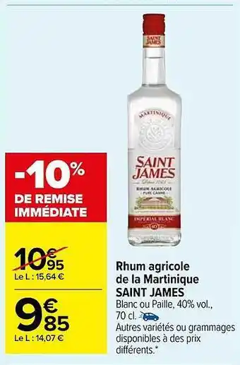 Carrefour Market Rhum agricole de la martinique saint james offre