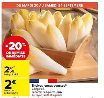 Carrefour Market Endives jeunes pousses offre