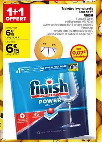 Carrefour Market Tablettes lave-vaisselle tout en 1 finish offre