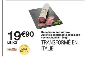 Monoprix Saucisson sec nature offre