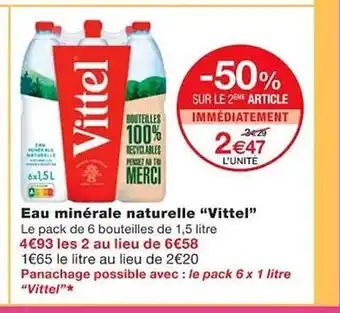Monoprix Eau minérale naturelle offre