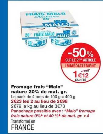 Monoprix Fromage frais offre